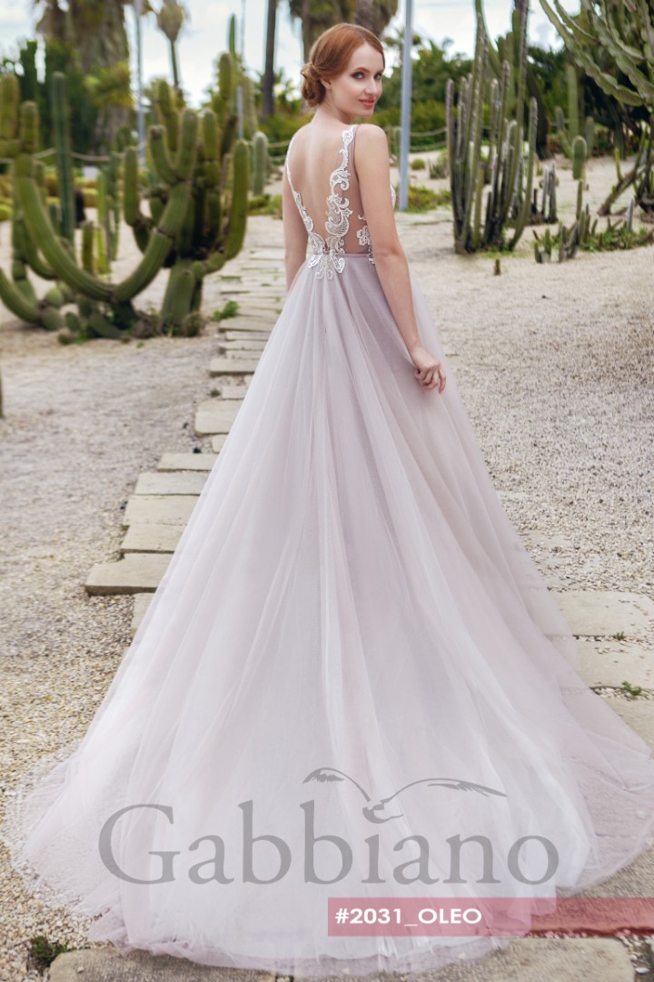 Свадебное платье Олео А-силуэт, Кружевные, Легкие, Простые, Цветные