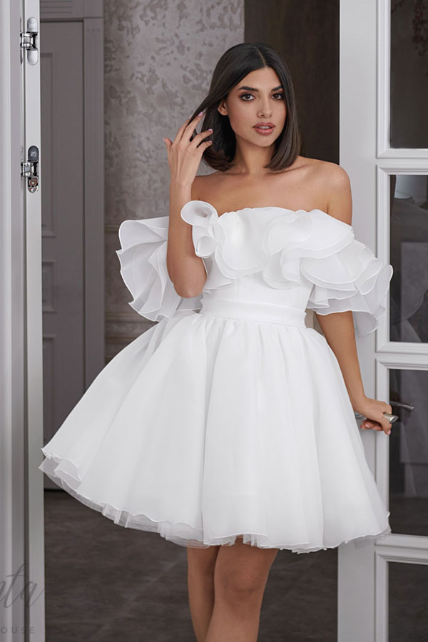 свадебное платье длины мини